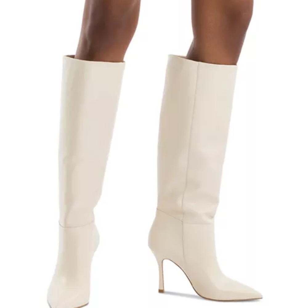Larroudé White Tall High Heel Boots